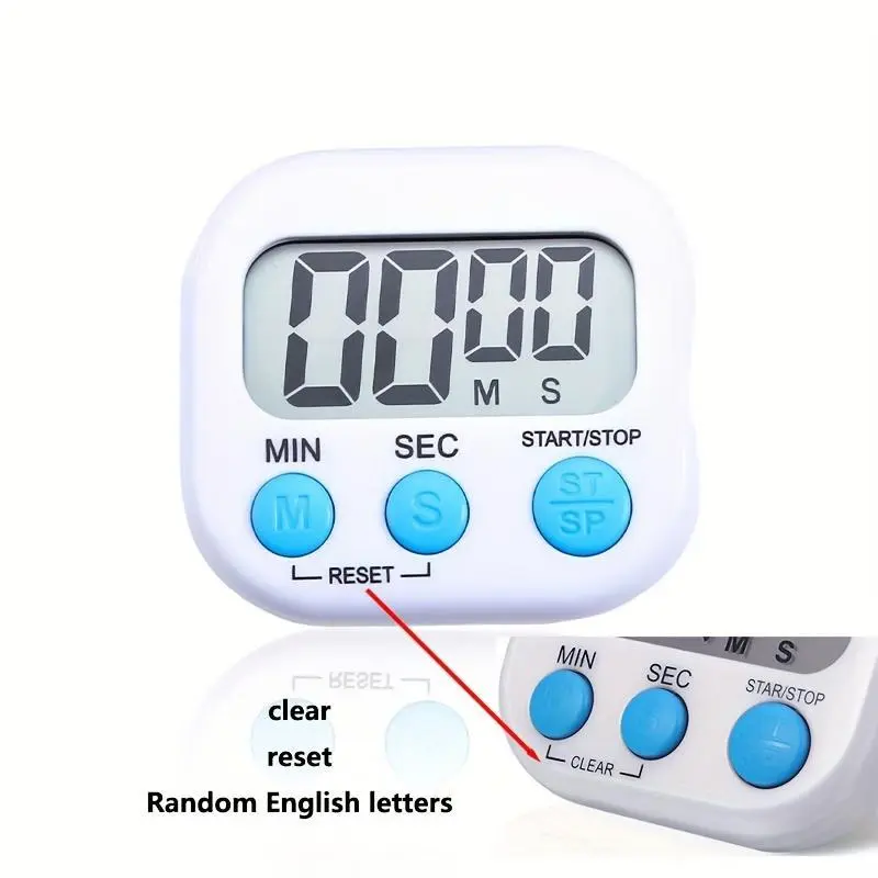 1 piece, multi-function electronic timer, magnetic digital timer, Kitchen Timers, large LCD display, bell/mute switch countdown timer, for breaks, cooking, gyms, timer gifts, apartment essentials, kitchen accessories