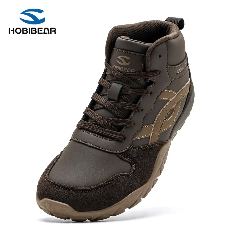 HOBIBEAR Men's Barefoot Boots, Minimalist High-Top Canvas Walking Shoes with a Wide Toe Box for All Seasons Outdoors, Footwear, Slip On, Rubber, All‑Season Use,back to school,back to school haul