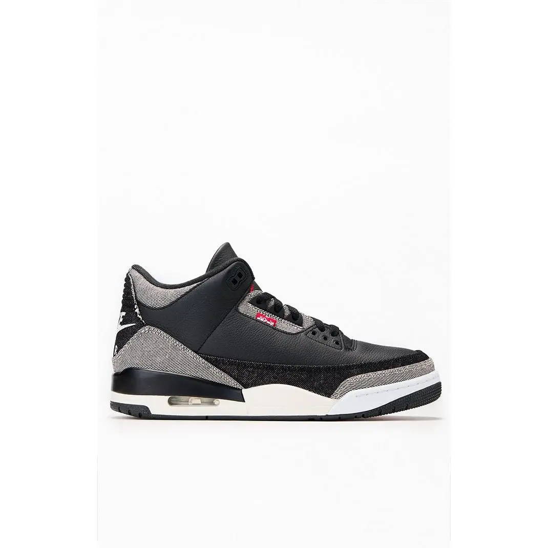 Air Jordan Men's 3 x Levi's x Retro Black Denim Shoes