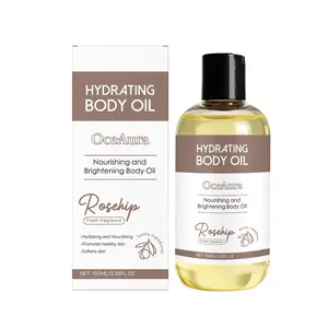 OCEAURA Hydrating Body Oil Rosehip & Chamomile Extract Long-Lasting Moisturizing Brightening Aroma Body Care Oil
