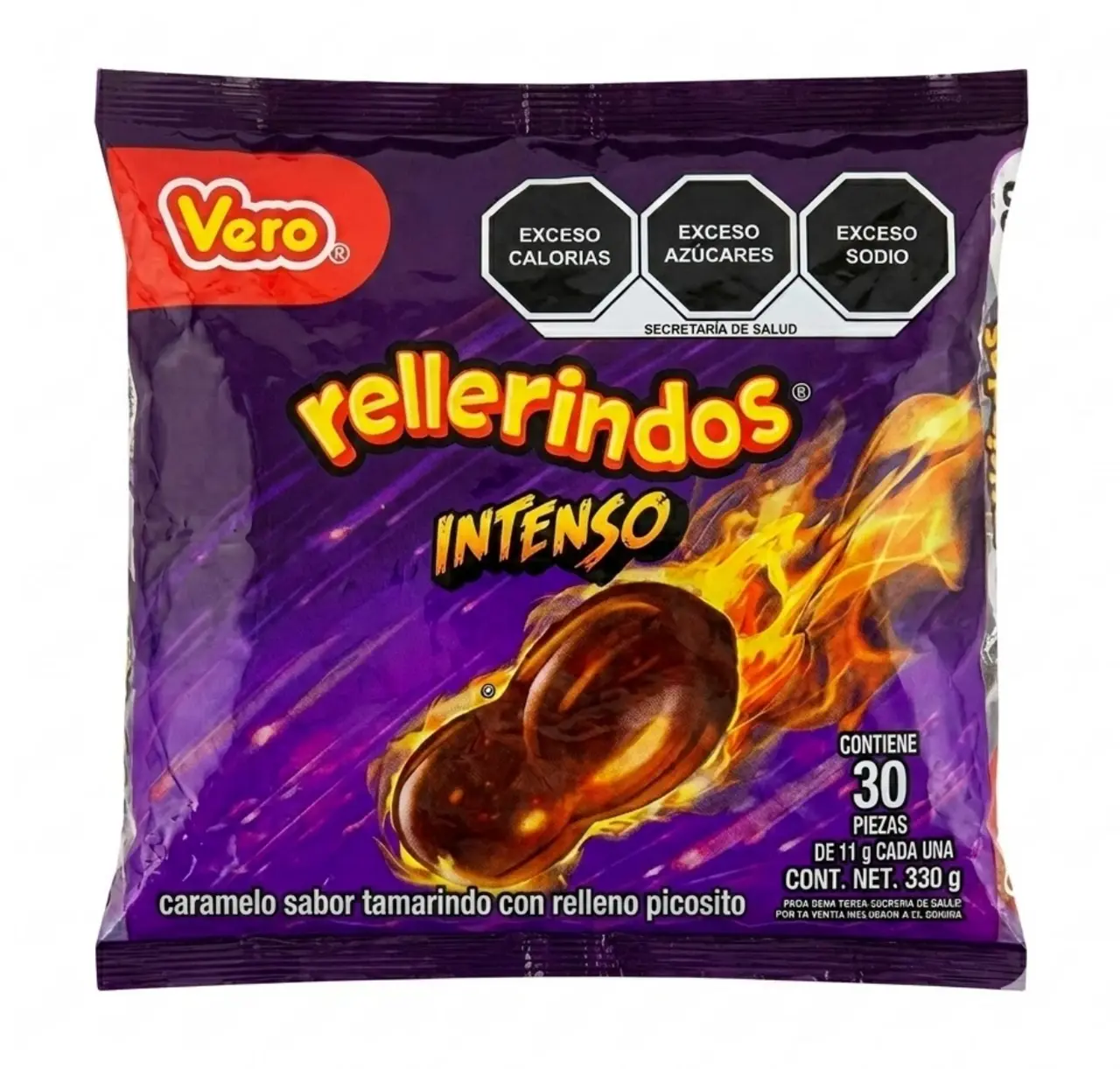 Vero Rellerindos INTENSO - Hot Tamarind Candy - 30 Pieces