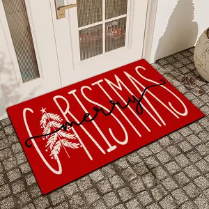 1Pc Merry Christmas Silica Mud Anti-Slip Water-Absorbing Door Mat Home Decorative Rug For Indoor And Outdoor Use Kitchen Dining Room Bathroom Bedroom And Holiday Home Decor