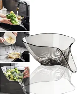 Multifunctional Drain Basket with Spout, Kitchen Sink Strainer Drainage Basket Funnel for Food, Kitchen Supplies & Accessories Gadgets for Washing Vegetables & Fruits