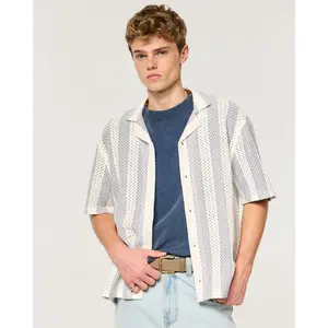 Hollister Boxy Short-Sleeve Crochet-Style Shirt