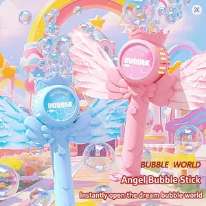 Magic Princess Bubble Wand, Rechargeable Fairy Light Bubble Maker, Summer Outdoor Party Fun, Kids Toy for Travel Beach Festival