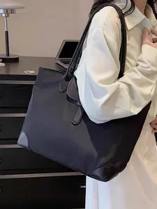 Large Capacity Women's Bag, New Single Shoulder Commute Bag, Versatile Daily Tote Bag, Durable Office Use Bag, All Seasons Solid Pattern