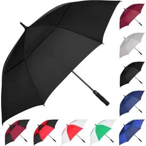 Inch automatic open golf umbrella extra large oversize double canopy vented windproof waterproof stick umbrellas for rain
