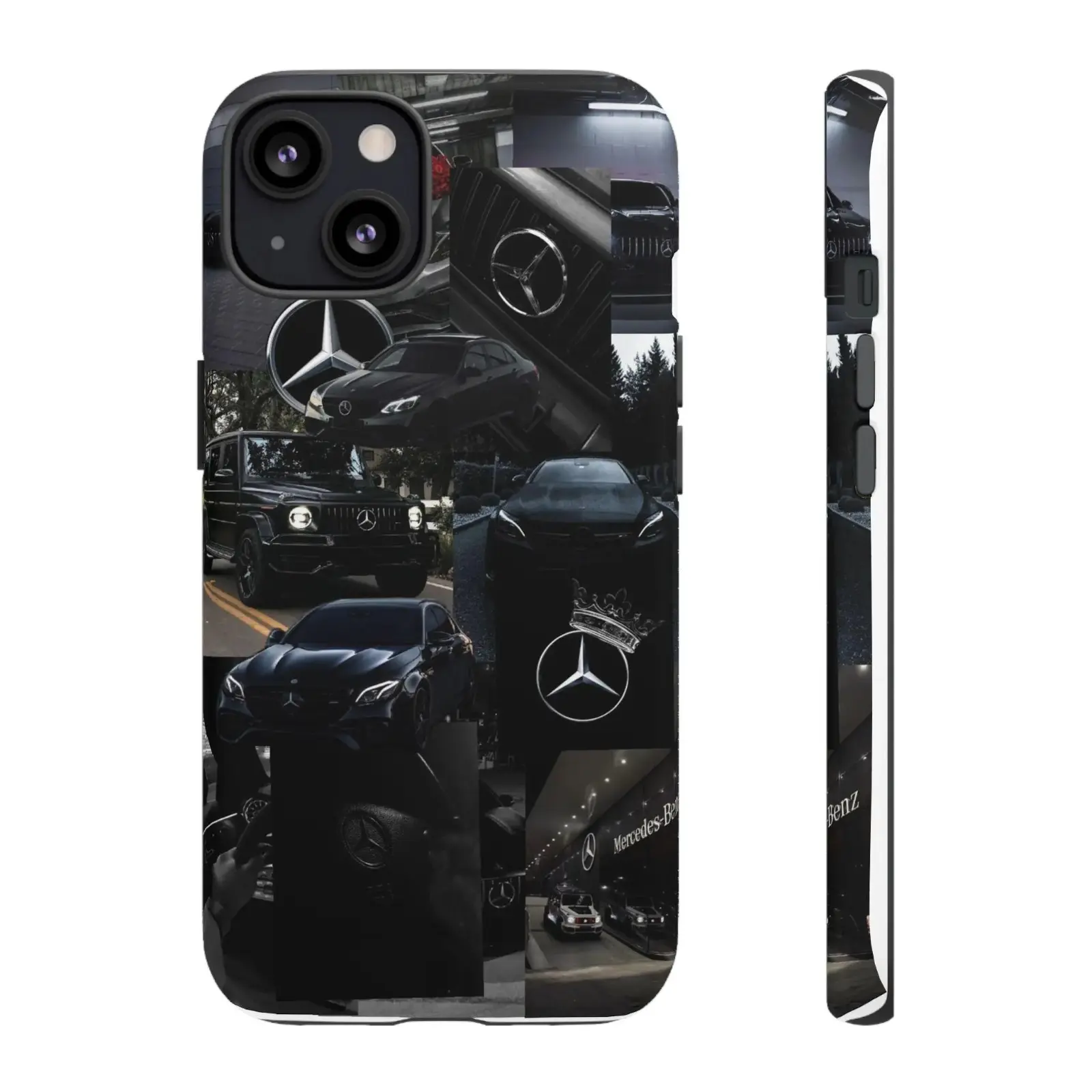 Mercedes Collage Premium Matte TPU Smartphone Casing - Shockproof, Anti-Drop Protection, Precise Cutouts, Slim Removable Cover for iPhone 11-17 Pro Series & Samsung S23-25 Devices | Mobile Accessories