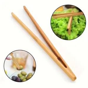4pcs Bamboo Toaster Tongs for Toast Pickles Tea Cooking Kitchen Tongs Outdoor Camping Picnic Hiking, Kitchenware Kitchen Stuff Cookware Barbecue Tool Accessories