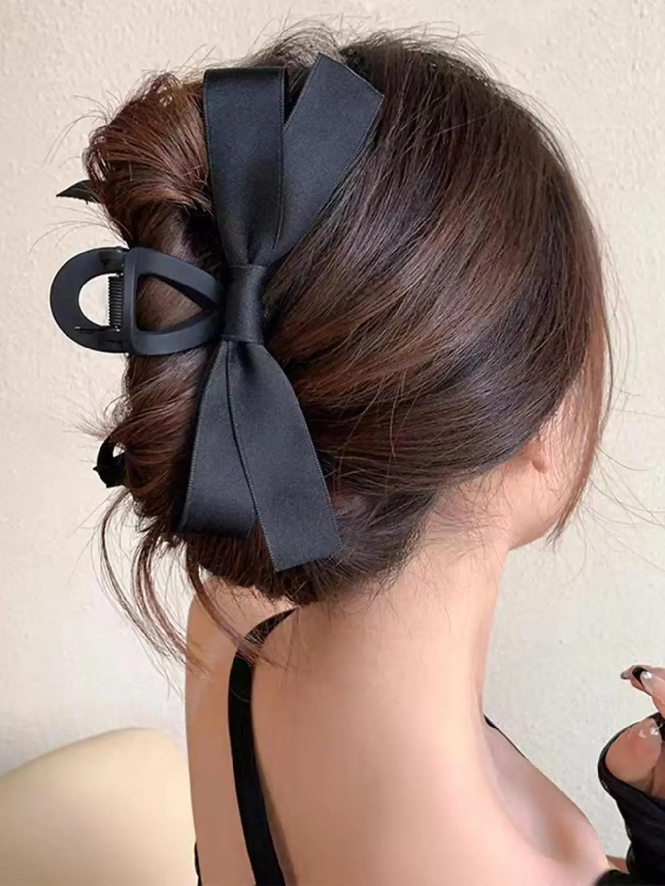 Women's Elegant Bow Decor Hair Claw, Casual Simple Plain Polyester Hair Accessories for Daily Use, Cute Lovely Hairwear for Daily Used