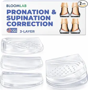 Orthopedic Heel Wedge Inserts – 3-Layer Adjustable Gel Insoles for Supination, Pronation, Flat Feet & Heel Pain Relief – Supportive Shoe Cushions for Men & Women