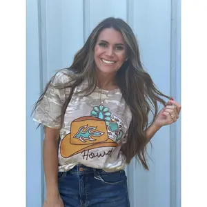 Turquoise Howdy Hat Tshirt