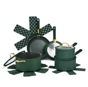 Thyme & Table Granite 12-Piece Cookware Set Non-Stick - Hunter Green