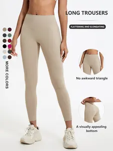Women's High-Waisted Butt-Lifting Yoga Leggings, High Intensity Leggings, Outdoor Pilates Running Workout Pants, Workout Tights, Outdoor Sports Bottoms, Nylon + Spandex, Size Up Recommended