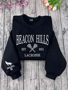 Teen Wolf Embroidered Sweatshirt, Beacon Hills Lacrosse Hoodie, Teen Wolf Hooded Sweatshirt Womenswear