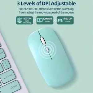 Macaron-colored plastic wireless silent mouse, suitable for iPad and laptops (batteries not included); universal wireless mouse - compatible with iPad, tablets, MatePad, Xiaomi tablets, Android, Windows tablets, laptops, and notebooks - compact and portab