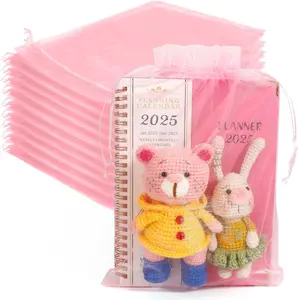CONNIE HAIR Free Organza Bags Mesh Bags Drawstring Sheer Organza Large Bags for Party Christmas Birthday Wedding(Pink)with Wig Purchase-Automatically Included with Any Wig Purchase (Do Not Order Separately)