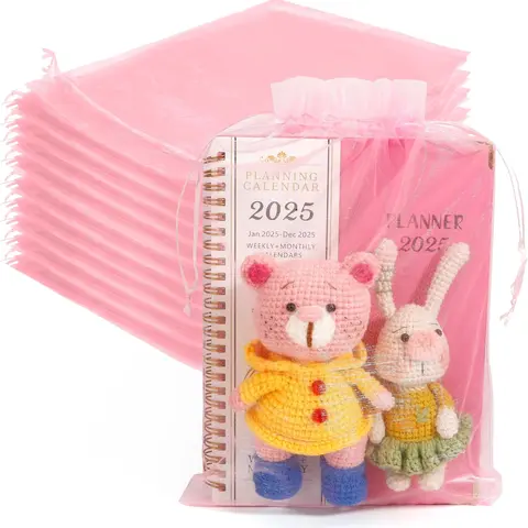 CONNIE HAIR Free Organza Bags Mesh Bags Drawstring Sheer Organza Large Bags for Party Christmas Birthday Wedding(Pink)with Wig Purchase-Automatically Included with Any Wig Purchase (Do Not Order Separately)