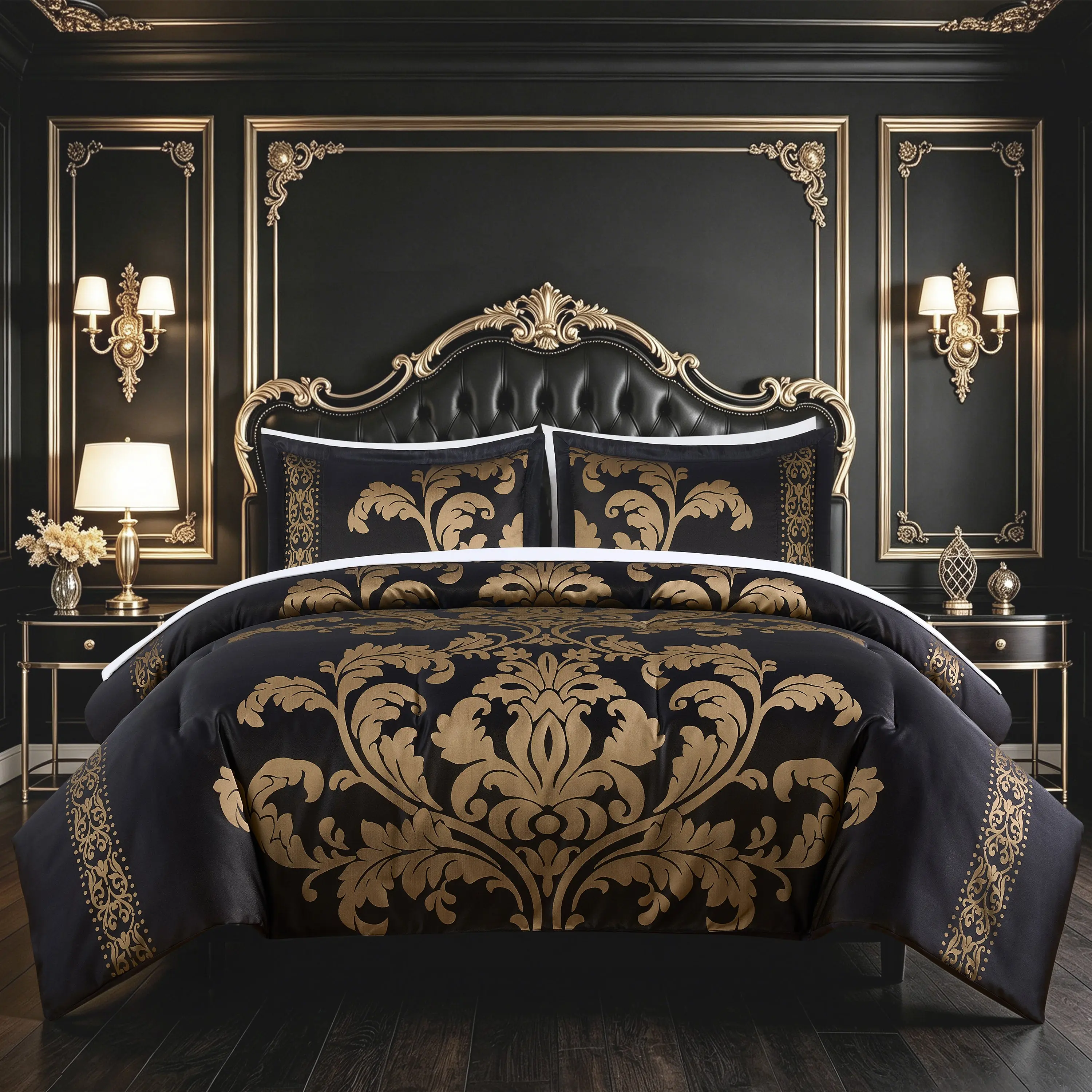 Valor 7-Piece Luxury Jacquard Floral Bed in a Bag Comforter Set Valor 7-Piece Luxury Jacquard Floral Bed in a Bag Comforter Set