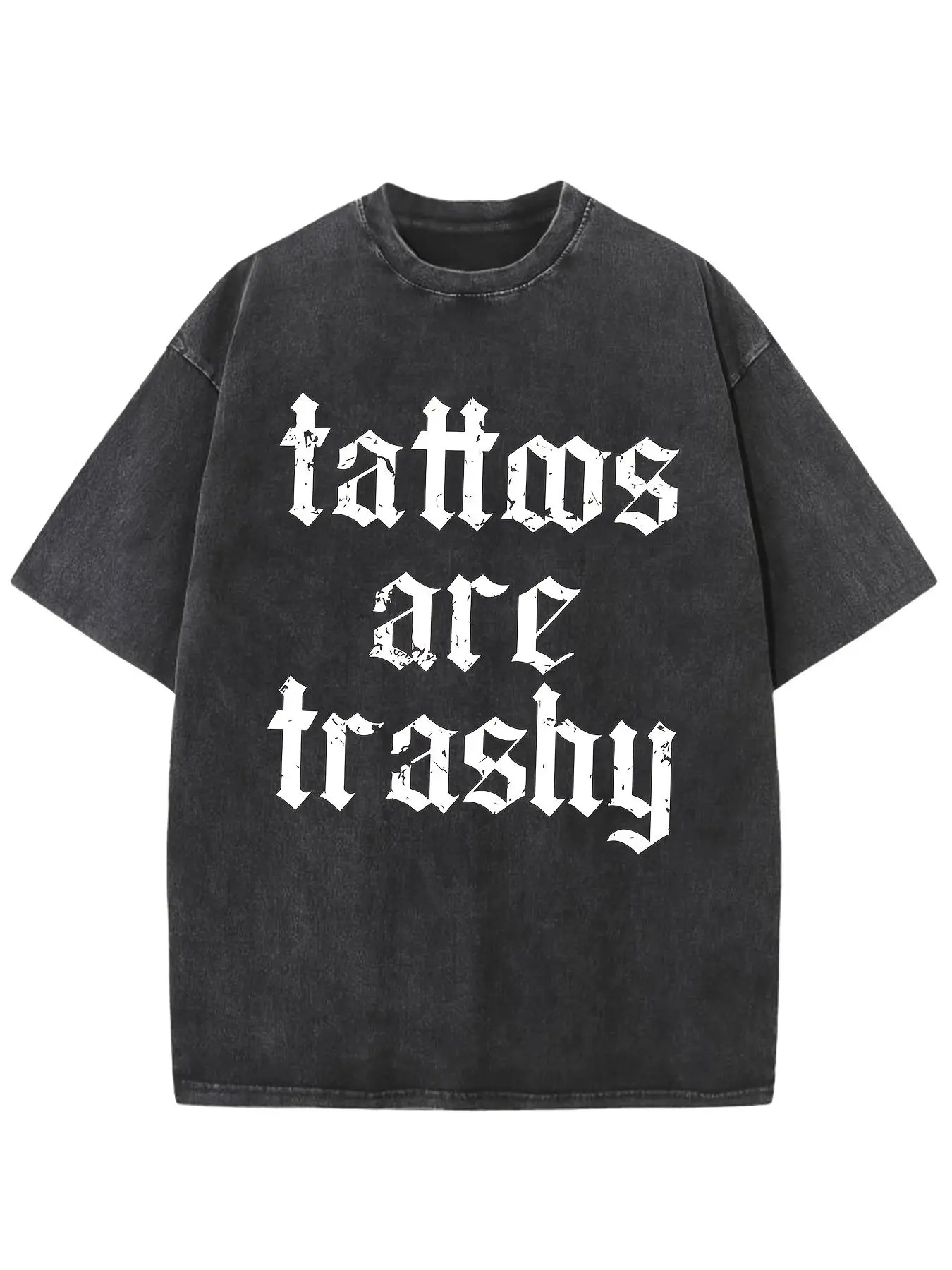 Men's Distressed Vintage Washed High-Quality Cotton Figurative Print Whimsical Theme Crew Neck Drop-Shoulder Short-Sleeve Fitted T-Shirt - Machine Washable Casual All-Seasons Top, Back to School/Father's Day Gifts