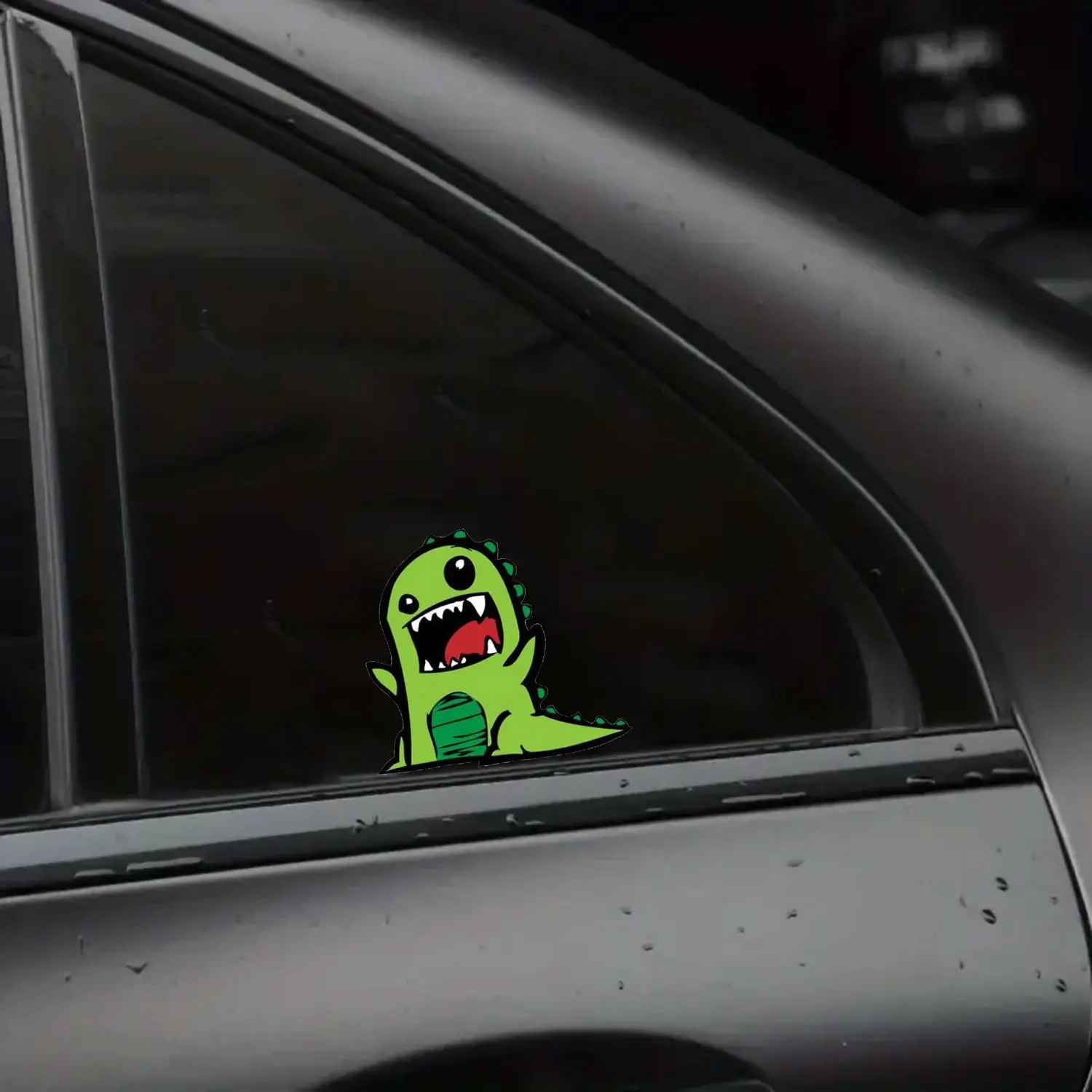 Cute Green Dino Peeker Sticker Vinyl Waterproof Decal Funny Cartoon Dinosaur Sticker for Car Window Laptop Water Bottle Decor