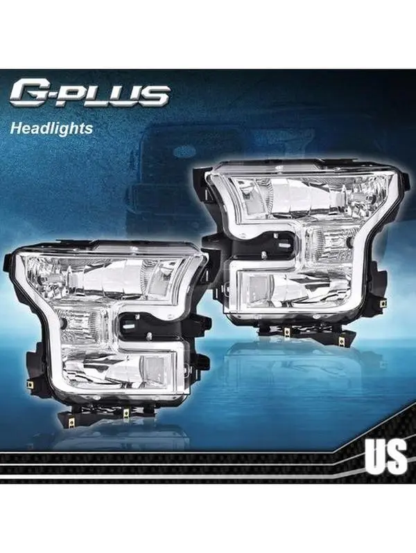 G-PLUS Headlights for 2015-2017 Ford F150 Clear Headlights Chrome Headlamps 1Pair Head Light New G-PLUS Headlights for 2015-2017 Ford F150 Clear Headlights Chrome Headlamps 1Pair Head Light New