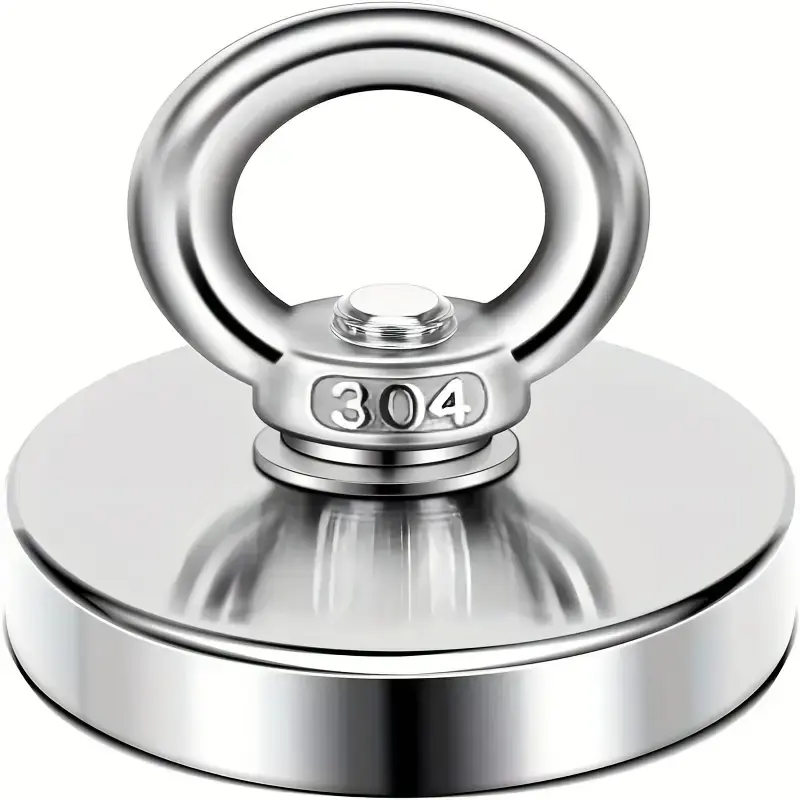 158.76KG Heavy Duty Fishing Strong Magnetic Hook - Single-sided suction cup, 2.36-inch diameter, durable steel magnet, suitable for deep sea and freshwater rescue, magnetic fishing kit, Magnetic Item, deep sea magnet, durable magnet, magnetic fishing