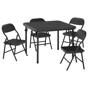 3-Piece/5-Piece Set Folding Table and Chairs Set, Kids Activity Table and Chairs Set for Dining Room, Classrooms, Daycare