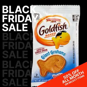 Goldfish Giant Grahams Shaped Goldfish | Vanilla | .9 Ounce | Pack of 30 | New Flavor Snack
