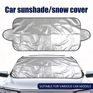 Car Windshield Sun Shade for Summer & Snow Cover for Winter, Blocks UV Rays, Keeps Vehicle Cool, Anti-Frost Anti-Ice Dust Protection, Universal for Cars, SUVs, Trucks, Vans, Easy to Install, Foldable Storage, All-Season Windshield Protection Accessory