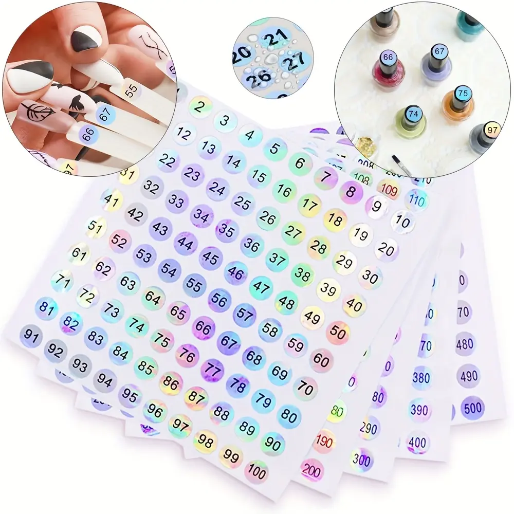 2/5pcs Number Sticker Label Nail Polish Color Gel Varnish Glue Bottle Lipstick Nails Tips Display Mark Numbering Manicure Tool DIY Nails Art Nail Art Accessories Nail Art Stickers