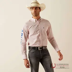 ARIAT TEAM PRIMO FITTED LONG SLEEVE SHORT RED/BLUE FITTED- 10054725