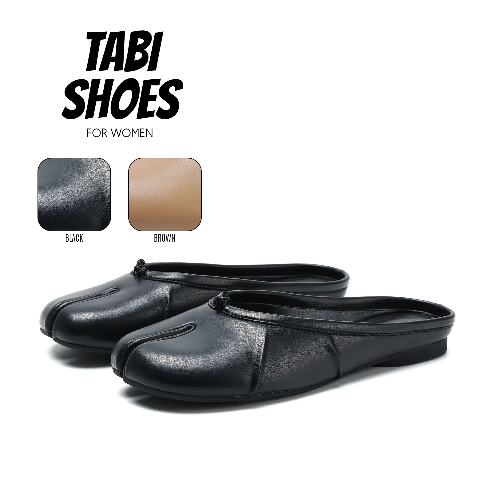 Womens Tabi Shoes Split Toe  Mule Flats Wide Slip on Walking Ballerina Barefoot Slippers Casual Everyday Wear Lightweight Elegant Modern Simple Design Indoor Outdoor Fashion Shoes