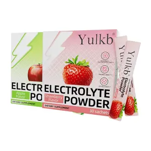 YULKB Electrolyte Powder—Apple, Strawberry, and Lemon Flavors—Sugar-Free Hydration Supplement, Rich in Magnesium, Potassium, and Sodium—Suitable for Ketogenic Diets, Vegans, and Fasting Periods; Zero-Calorie Electrolyte Drink
