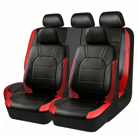 For Honda Civic 2013-2026 4 Doors 5 Seater 9PCS Car Seat Covers 5 Seats, Breathable Front Rear Full Set PU Leather Cushion Protector Pad Mat Washable