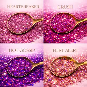 Reese & Riley Co. Holographic Bundle- set of 4 Premium Glitter Chunky Mix for Crafts & DIY