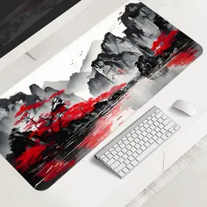 Black Mountain Landscape Large-sized Gaming Mouse Pad,Desktop Protection Pad, Anti-slip Rubber Lock Edge High-definition Printing, Suitable for Computers, Laptops, Offices, Homes, Schools, as a Gift for Family and Friends, Made for Gaming