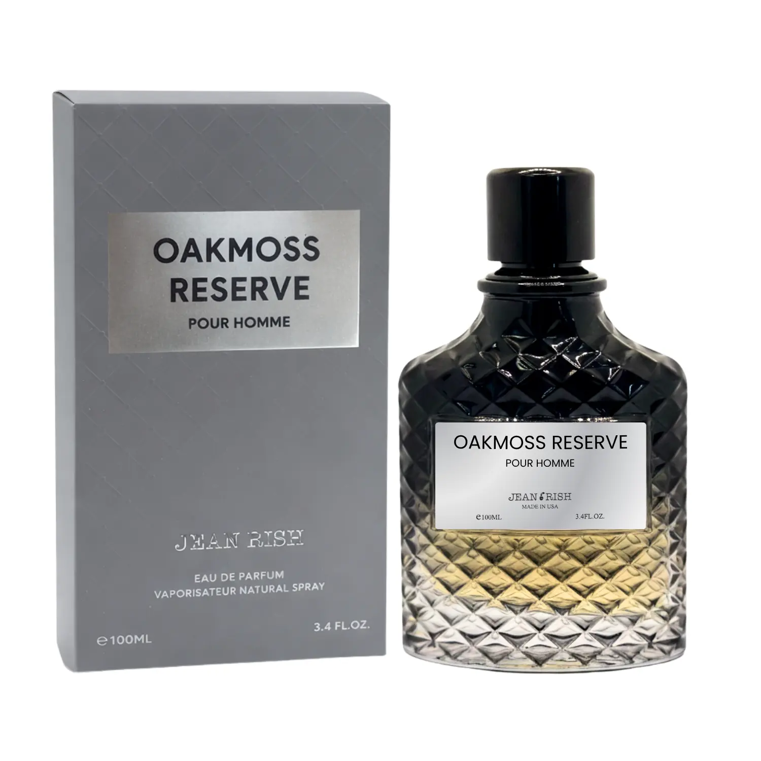 Oakmoss Reserve, Jean Rish, Eau De Parfum for Men 3.4 Fl Oz – Woody Incense Cologne with Vetiver, Patchouli & Cedarwood – Long Lasting Masculine Scent