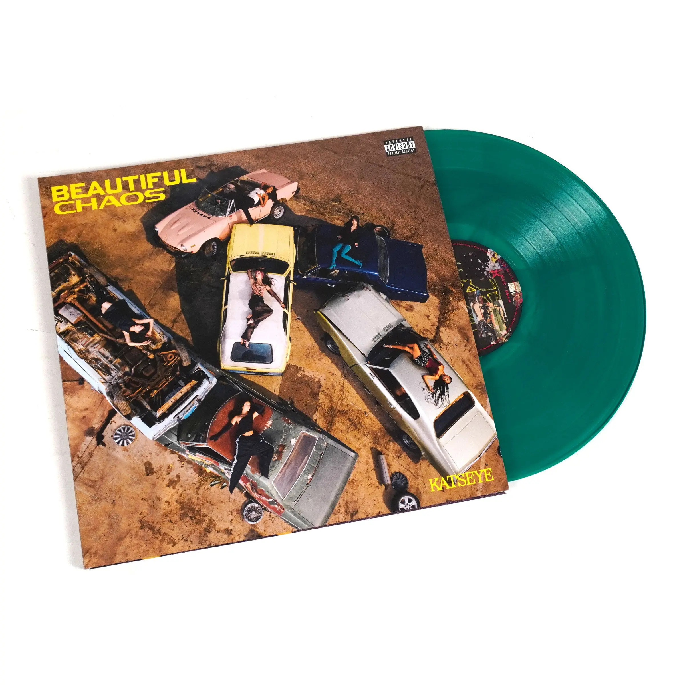 Katseye: Beautiful Chaos Limited Edition Colored Vinyl Record, 12" Size - BigHit Entertainment Release with Custom Etching on Side B