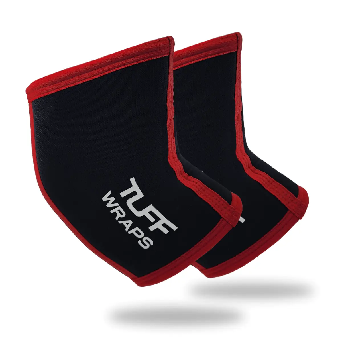 TuffWraps Power Elbow Sleeves, Black/Red 7mm Neoprene Arm Compression for Joint Support, Sold as Pair for Strongman & Weightlifting, 9-Inch Longer Cover, Arm Compression Sleeves, Body Protection Sports Sleeves & Support