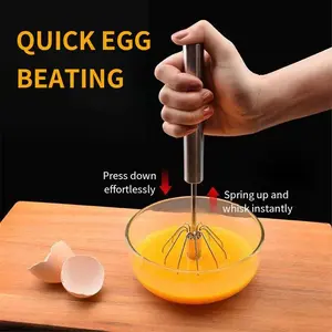 Semi-automatic egg beater, mini household stainless steel manual cream whipper, hand mixer, egg beater