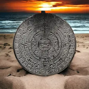 24" Black Aztec wall art