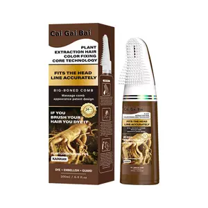 Semi-Permanent Ginseng Hair Color Cream, Comb-In Application for Gray Coverage, Smoother Locks, Long-Lasting At-Home Coloring Solution