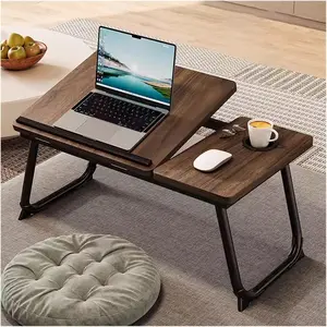Foldable Lap Desk Stand Adjustable Laptop Table,Bed Tray Table Breakfast Tray with Folding Legs,Bed Table Serving Tray for Eating Breakfast,Reading Book