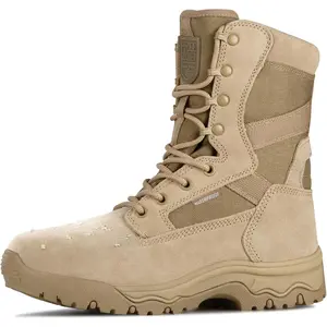 FREE SOLDIER Men's Work Tactical Boots 8 Inches Lightweight Combat Boots Durable Suede Leather Military Boot Desert Boot