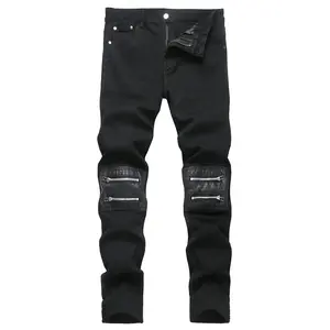 MXCVYCC Men's Stretch Jeans Skinny Ripped Jeans for Men Comfort Flex Slim Fit Jeans Designer Fashion Pants with Zip Pockets for Thanksgiving & Birthday Outfits