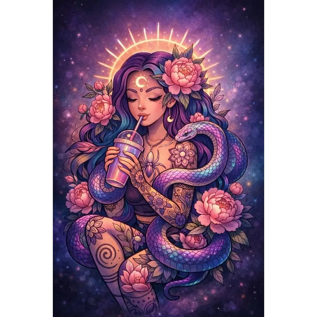 PRE-ORDER Colorful Snake Goddess Diamond Art Kit