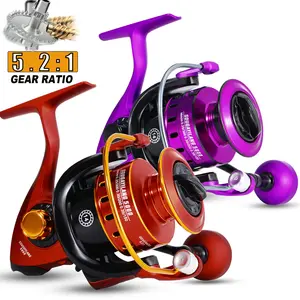 Sougayilang 1000-4000 Series Multi-Size Spinning Reel, 5.2:1 High-Speed Ratio, 8KG/18LB Drag Capacity, Durable Metal Fishing Equipment for Freshwater, Saltwater Tackle