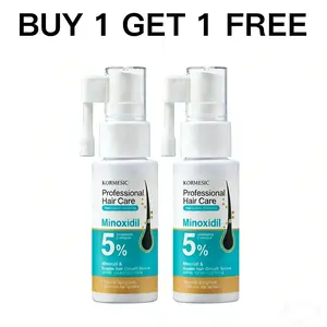 [BUY 1 GET 1]KORMESIC 5% Minoxidil Hair Growth Scalp Massage spray bottle,Professional Hair Care,Anti Hair Loss Treatment with Haircare Repair Men Women,Fast Regrowth Strengthen Hair Root,travel size spray,Travel Essential,natural extract,prevents repair