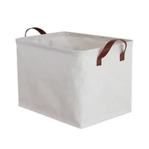 Fabric Storage Basket with Handles - Foldable Home Organizer Bin for Shelf Organization